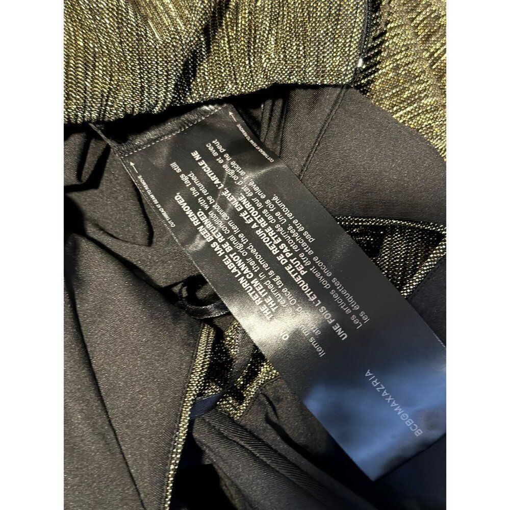 BCBGMaxAzria NWT Metallic Cut Out Dress in Gold Size M - Picture 6 of 7